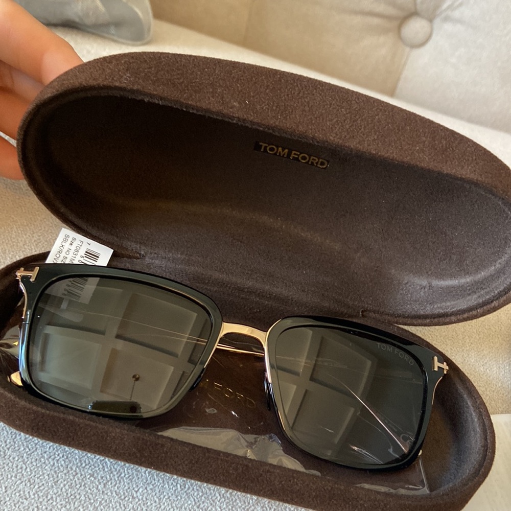 Tom Ford Sunglasses with Black Frames and Gold Details